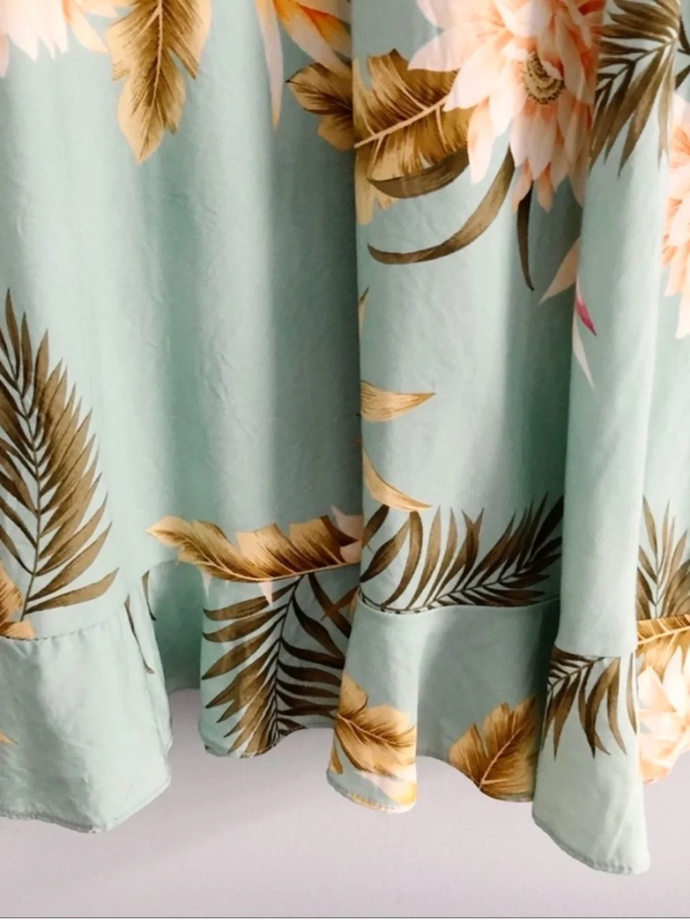 Two Palms Light Green Floral Midi Slip Dress - Picture 8 of 10
